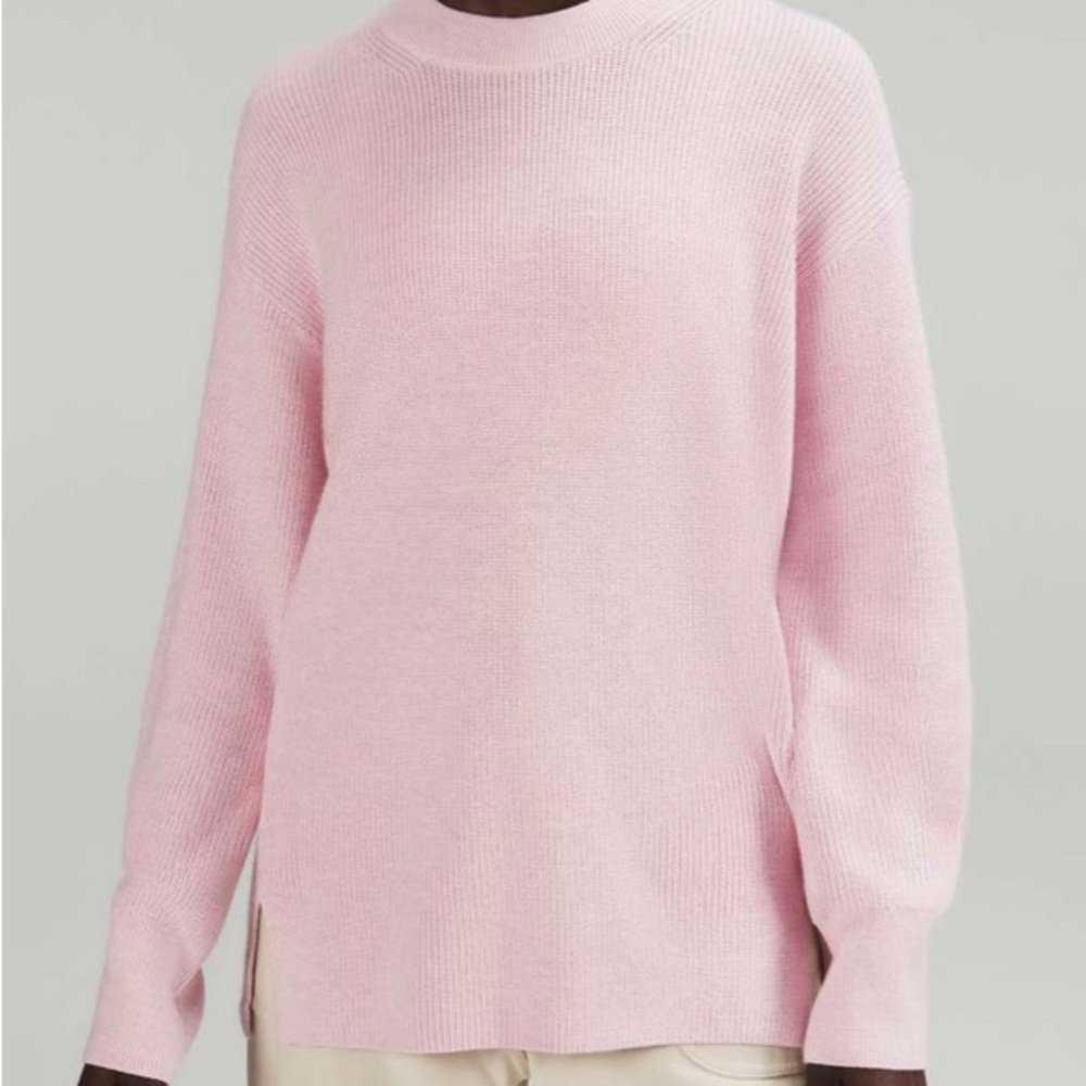 lululemon athletica Soft Pink Crew Neck Sweater